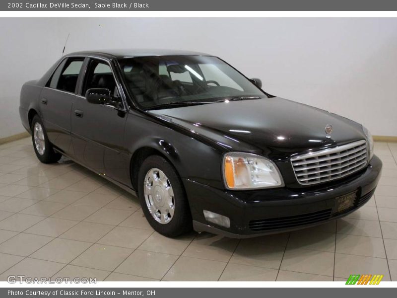 Sable Black / Black 2002 Cadillac DeVille Sedan