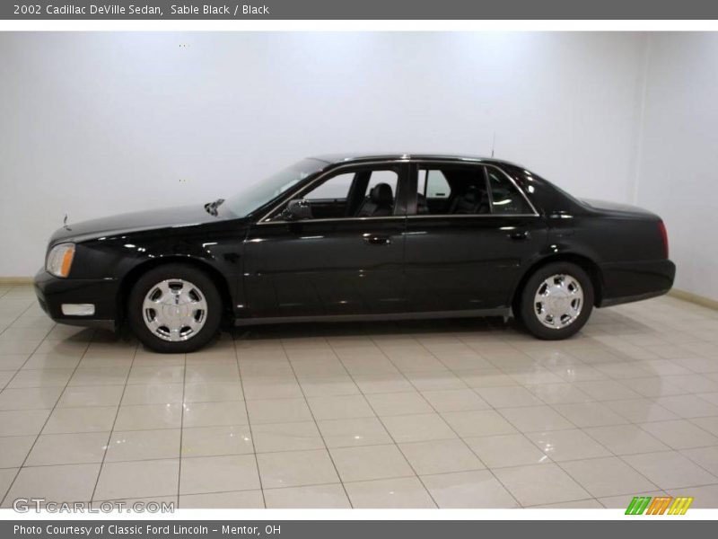 Sable Black / Black 2002 Cadillac DeVille Sedan