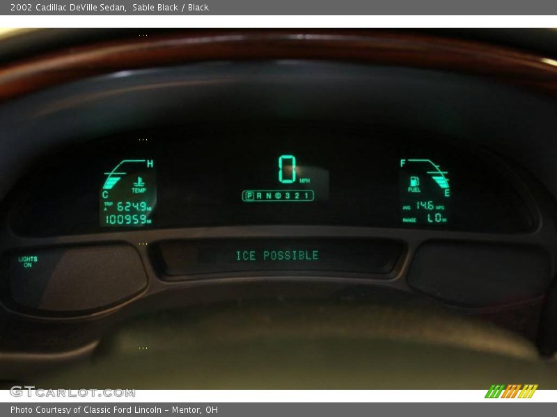 Sable Black / Black 2002 Cadillac DeVille Sedan