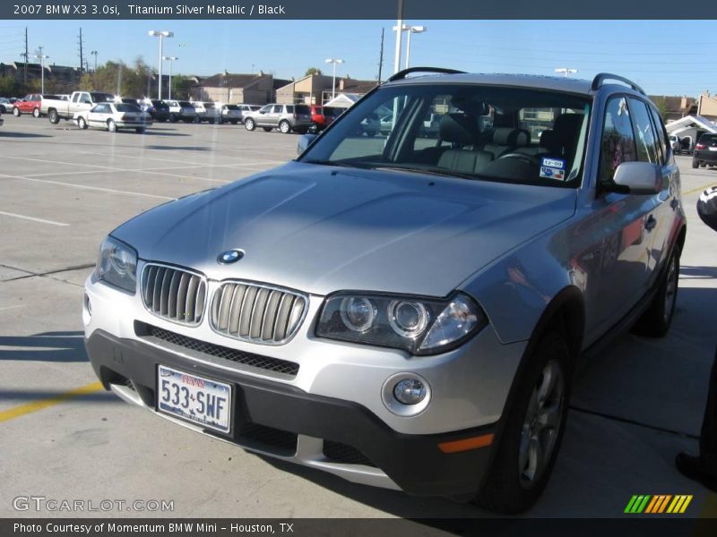 Titanium Silver Metallic / Black 2007 BMW X3 3.0si
