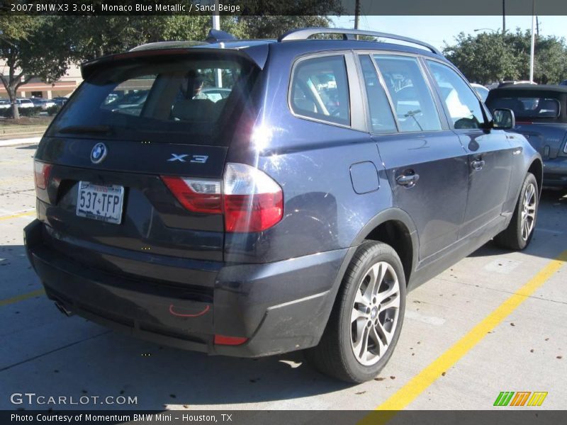 Monaco Blue Metallic / Sand Beige 2007 BMW X3 3.0si