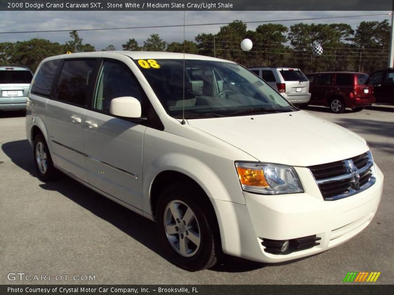 Stone White / Medium Slate Gray/Light Shale 2008 Dodge Grand Caravan SXT
