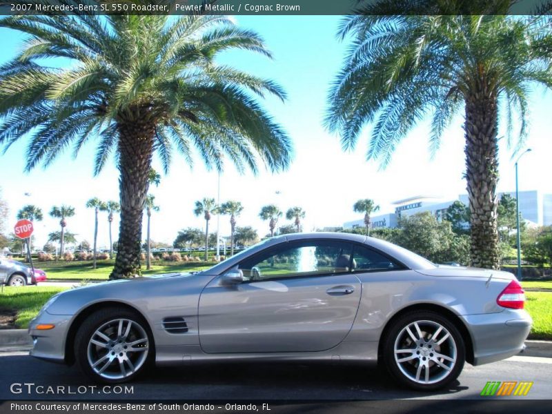 Pewter Metallic / Cognac Brown 2007 Mercedes-Benz SL 550 Roadster