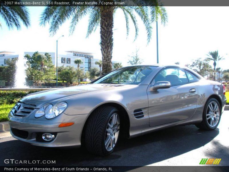 Pewter Metallic / Cognac Brown 2007 Mercedes-Benz SL 550 Roadster