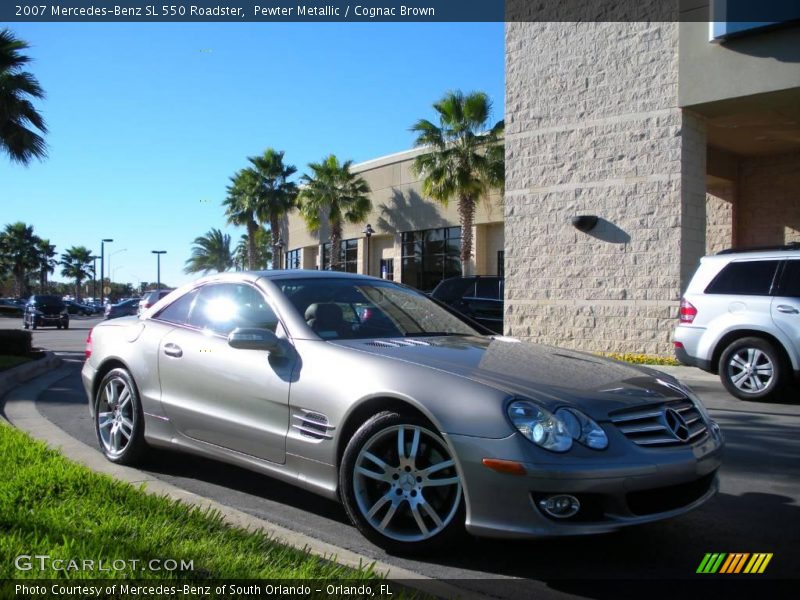 Pewter Metallic / Cognac Brown 2007 Mercedes-Benz SL 550 Roadster