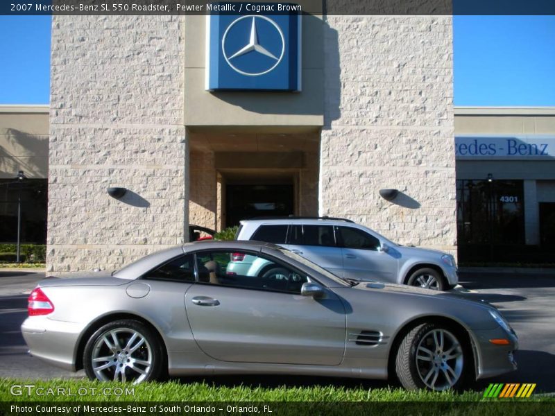 Pewter Metallic / Cognac Brown 2007 Mercedes-Benz SL 550 Roadster