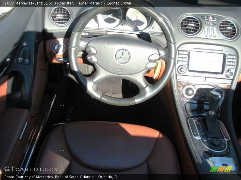 Pewter Metallic / Cognac Brown 2007 Mercedes-Benz SL 550 Roadster