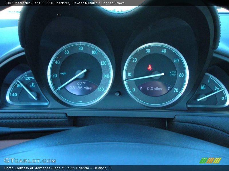 Pewter Metallic / Cognac Brown 2007 Mercedes-Benz SL 550 Roadster