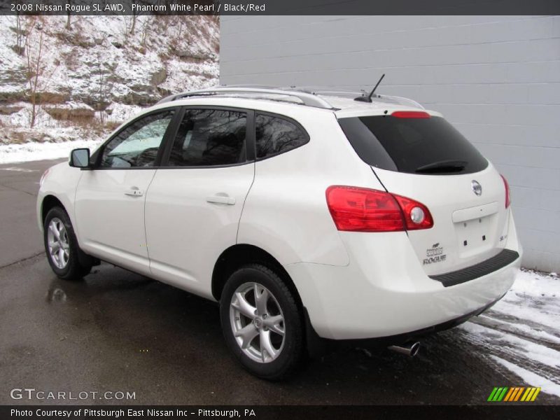 Phantom White Pearl / Black/Red 2008 Nissan Rogue SL AWD