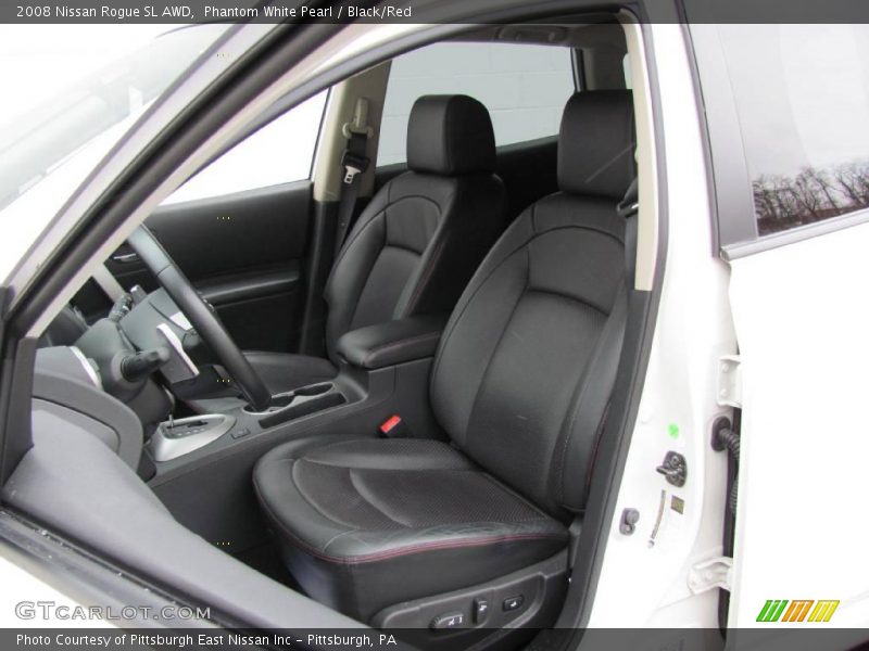 Phantom White Pearl / Black/Red 2008 Nissan Rogue SL AWD