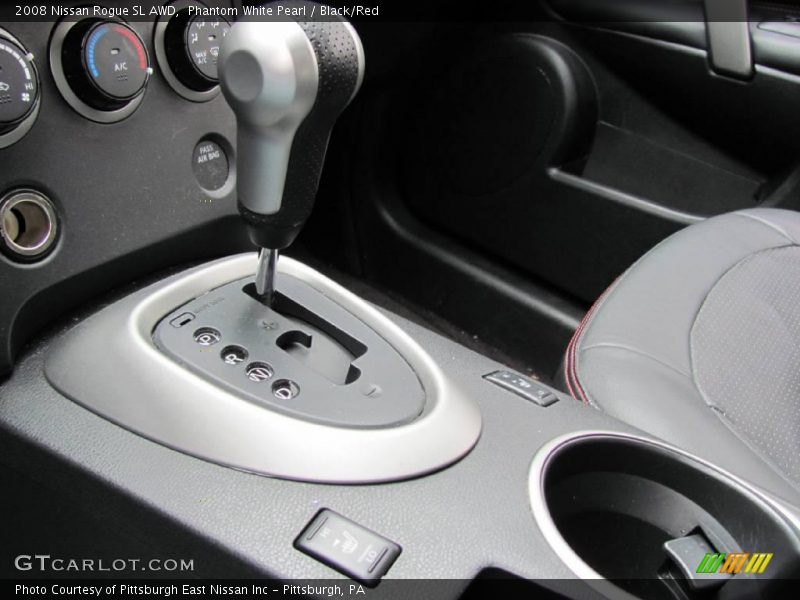 Phantom White Pearl / Black/Red 2008 Nissan Rogue SL AWD