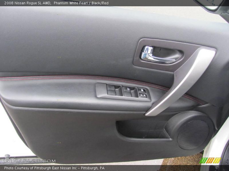 Phantom White Pearl / Black/Red 2008 Nissan Rogue SL AWD