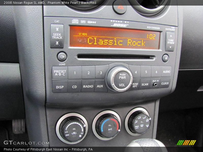 Phantom White Pearl / Black/Red 2008 Nissan Rogue SL AWD