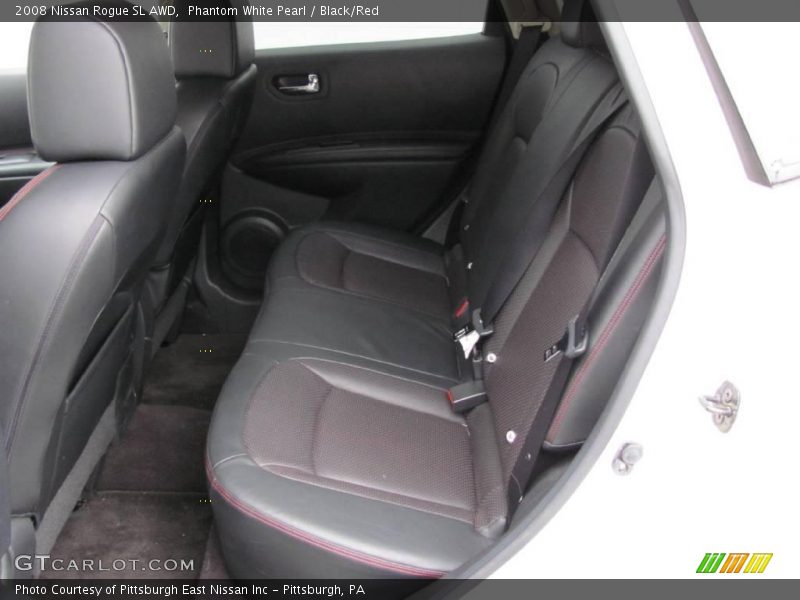 Phantom White Pearl / Black/Red 2008 Nissan Rogue SL AWD