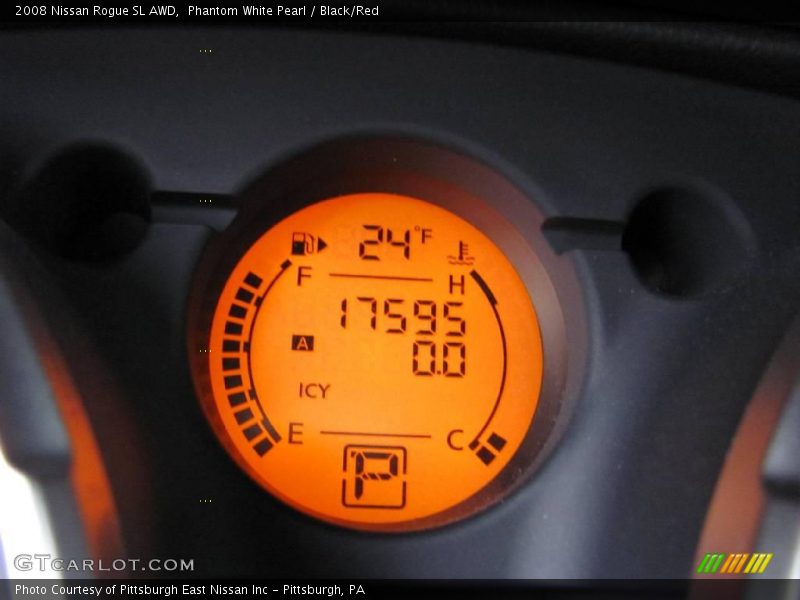 Phantom White Pearl / Black/Red 2008 Nissan Rogue SL AWD