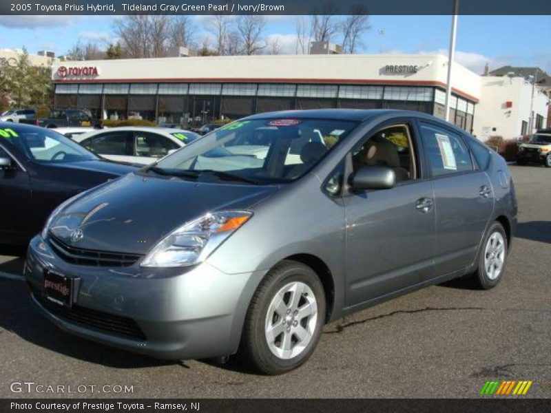 Tideland Gray Green Pearl / Ivory/Brown 2005 Toyota Prius Hybrid