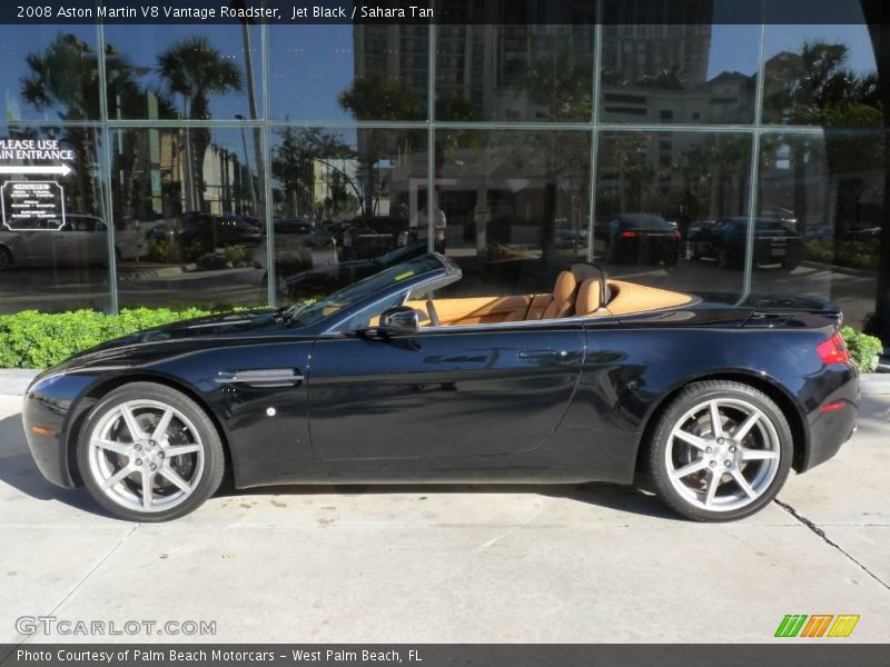 Jet Black / Sahara Tan 2008 Aston Martin V8 Vantage Roadster