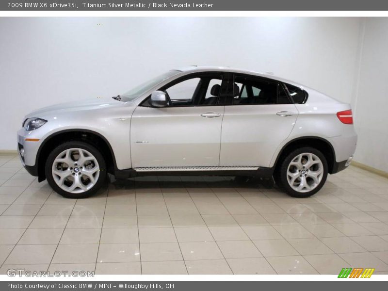 Titanium Silver Metallic / Black Nevada Leather 2009 BMW X6 xDrive35i
