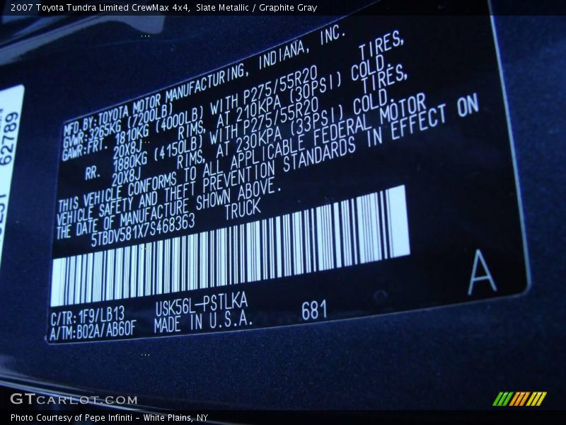 Slate Metallic / Graphite Gray 2007 Toyota Tundra Limited CrewMax 4x4