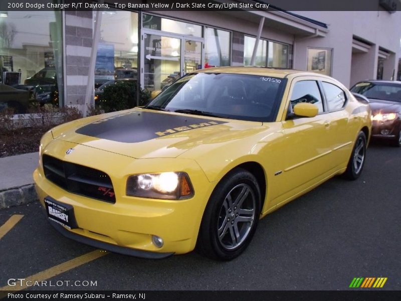 Top Banana Yellow / Dark Slate Gray/Light Slate Gray 2006 Dodge Charger R/T Daytona