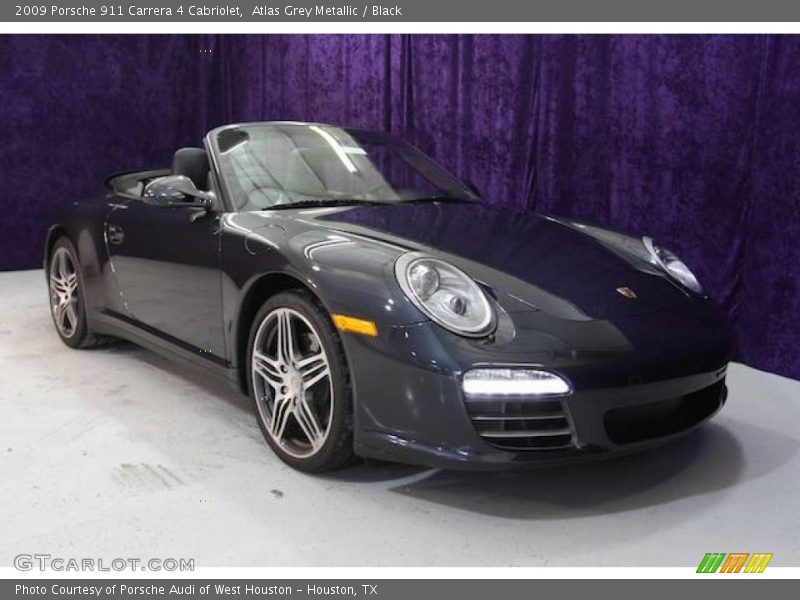 Atlas Grey Metallic / Black 2009 Porsche 911 Carrera 4 Cabriolet
