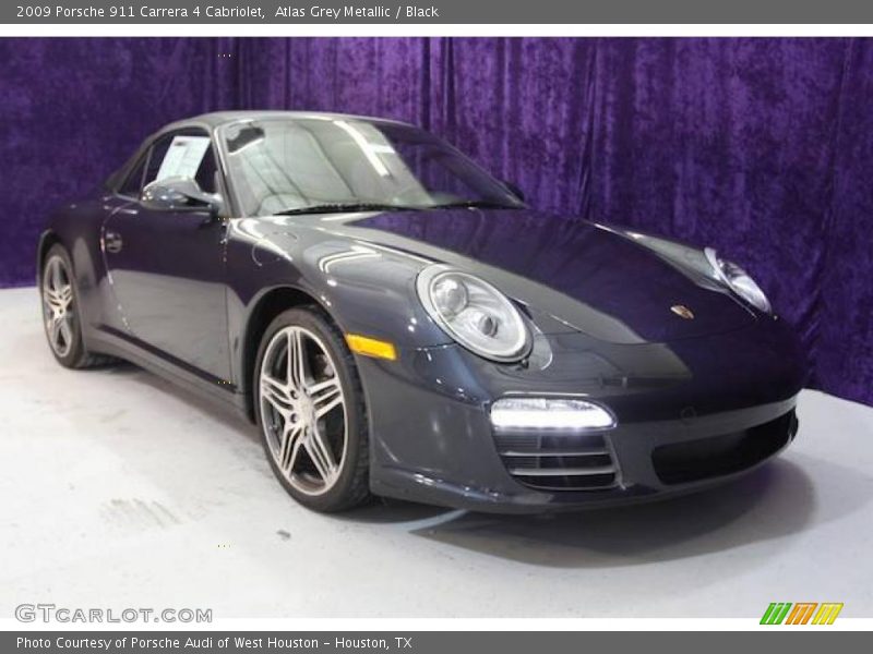 Atlas Grey Metallic / Black 2009 Porsche 911 Carrera 4 Cabriolet