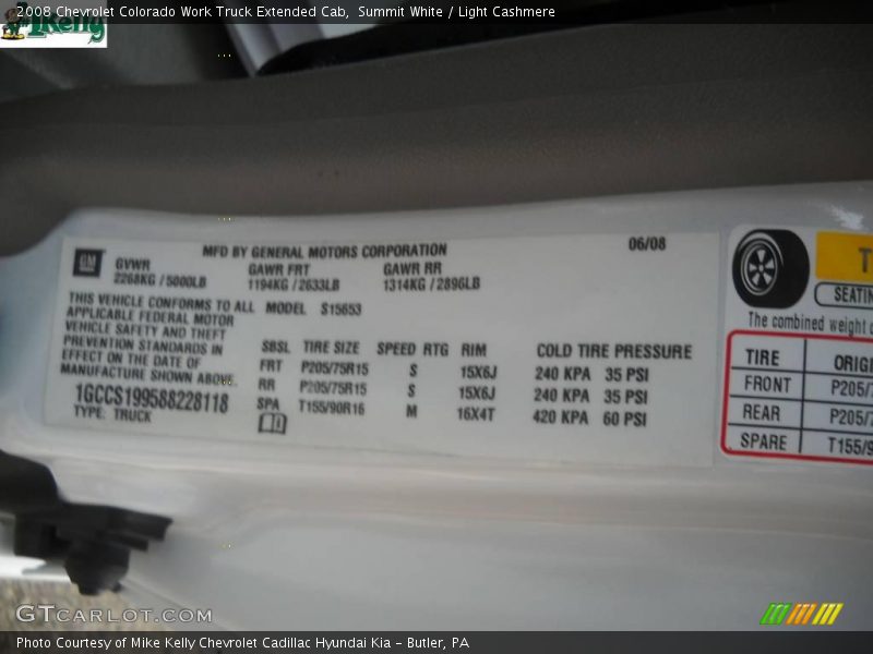 Summit White / Light Cashmere 2008 Chevrolet Colorado Work Truck Extended Cab