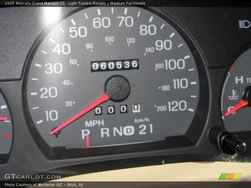 Light Tundra Metallic / Medium Parchment 2005 Mercury Grand Marquis GS