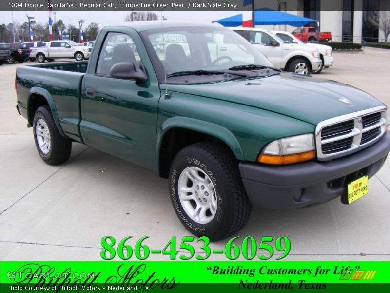 Timberline Green Pearl / Dark Slate Gray 2004 Dodge Dakota SXT Regular Cab
