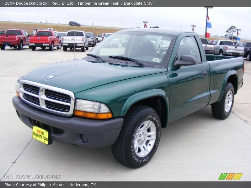 Timberline Green Pearl / Dark Slate Gray 2004 Dodge Dakota SXT Regular Cab