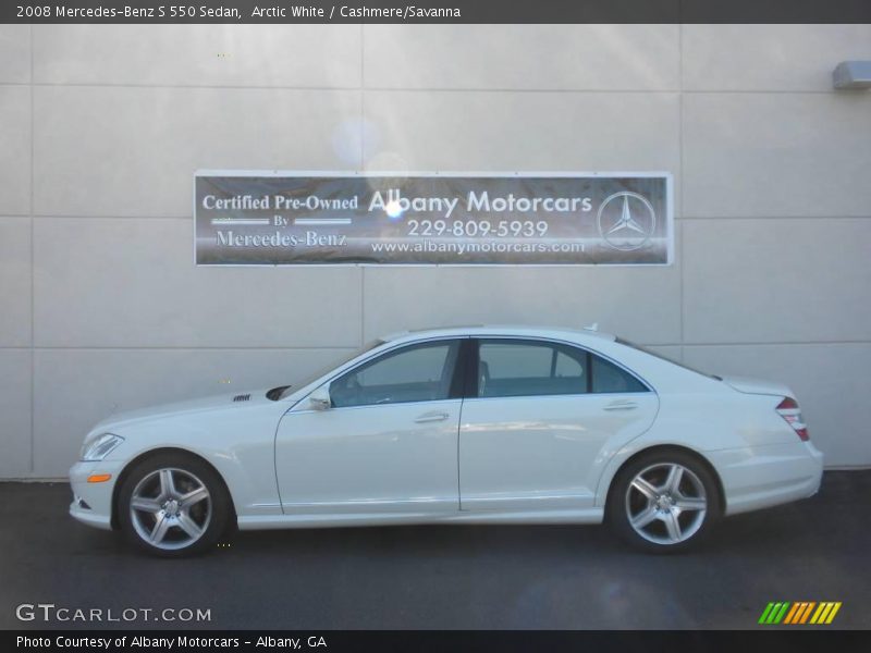 Arctic White / Cashmere/Savanna 2008 Mercedes-Benz S 550 Sedan