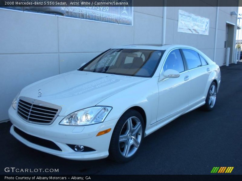 Arctic White / Cashmere/Savanna 2008 Mercedes-Benz S 550 Sedan
