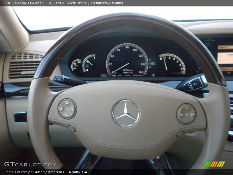 Arctic White / Cashmere/Savanna 2008 Mercedes-Benz S 550 Sedan