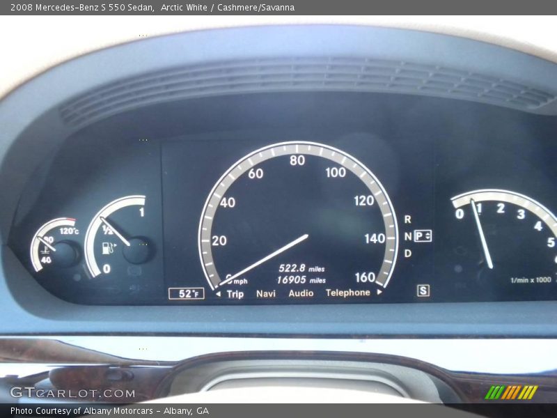 Arctic White / Cashmere/Savanna 2008 Mercedes-Benz S 550 Sedan