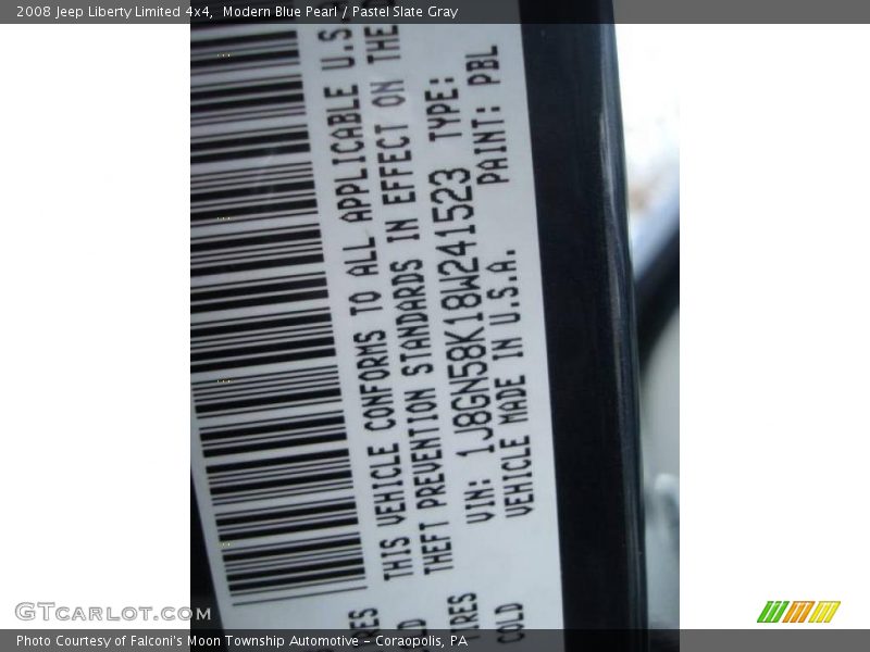 Modern Blue Pearl / Pastel Slate Gray 2008 Jeep Liberty Limited 4x4