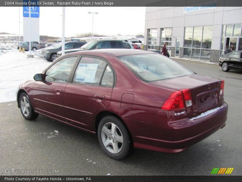 Radiant Ruby Pearl / Ivory Beige 2004 Honda Civic EX Sedan