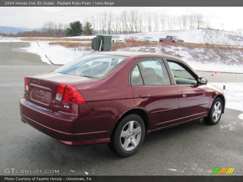 Radiant Ruby Pearl / Ivory Beige 2004 Honda Civic EX Sedan