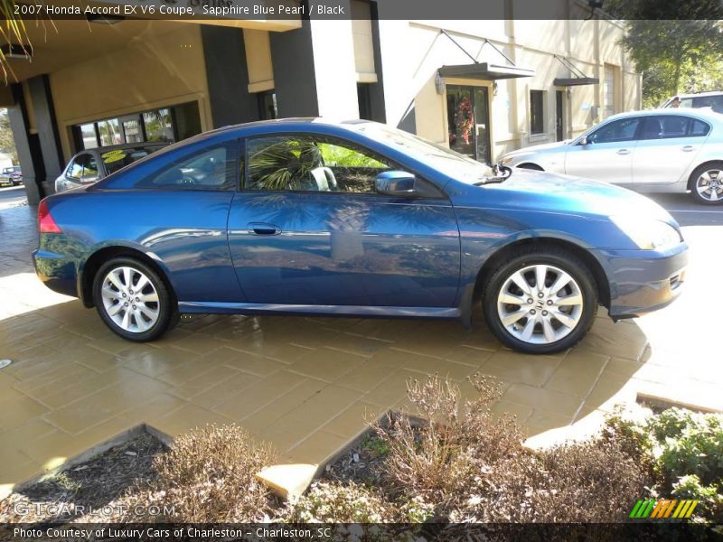 Sapphire Blue Pearl / Black 2007 Honda Accord EX V6 Coupe