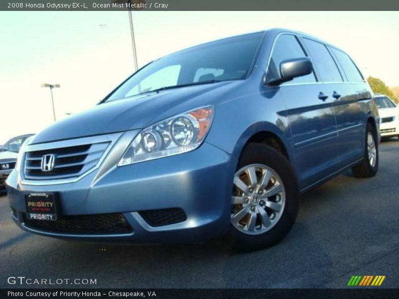 Ocean Mist Metallic / Gray 2008 Honda Odyssey EX-L