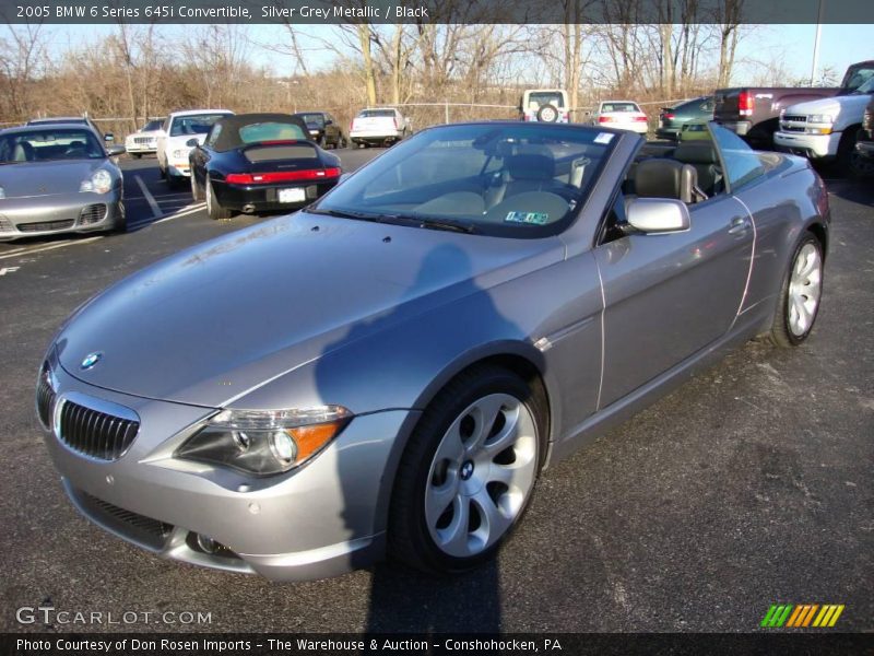 Silver Grey Metallic / Black 2005 BMW 6 Series 645i Convertible