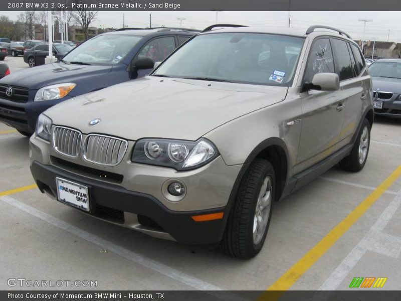 Platinum Bronze Metallic / Sand Beige 2007 BMW X3 3.0si