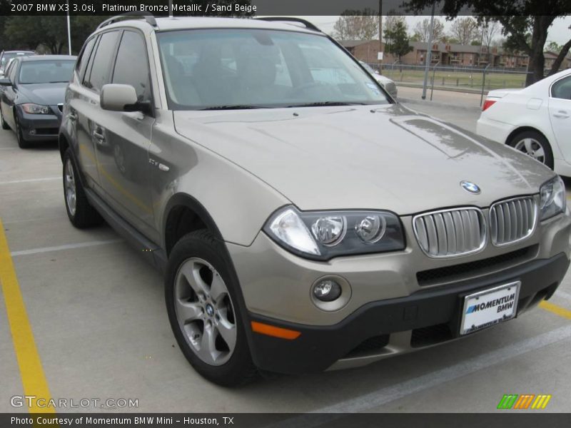 Platinum Bronze Metallic / Sand Beige 2007 BMW X3 3.0si
