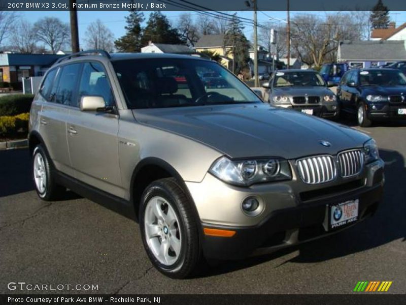 Platinum Bronze Metallic / Black 2007 BMW X3 3.0si