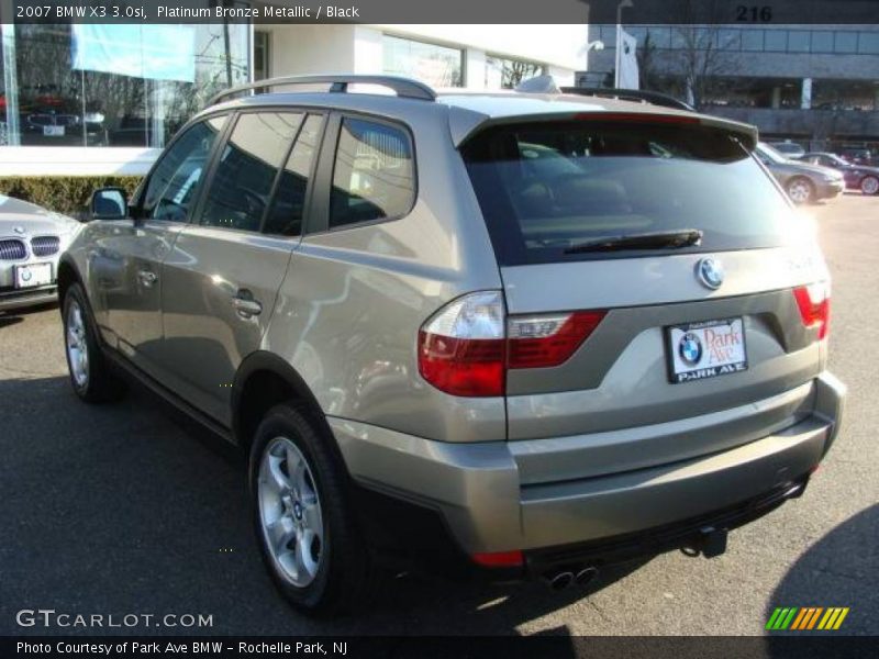 Platinum Bronze Metallic / Black 2007 BMW X3 3.0si