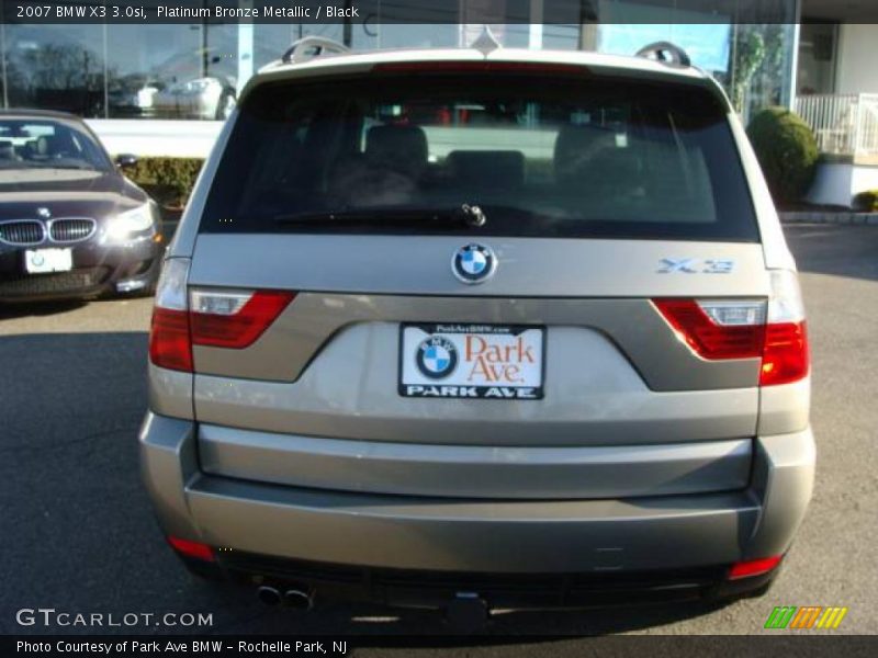 Platinum Bronze Metallic / Black 2007 BMW X3 3.0si