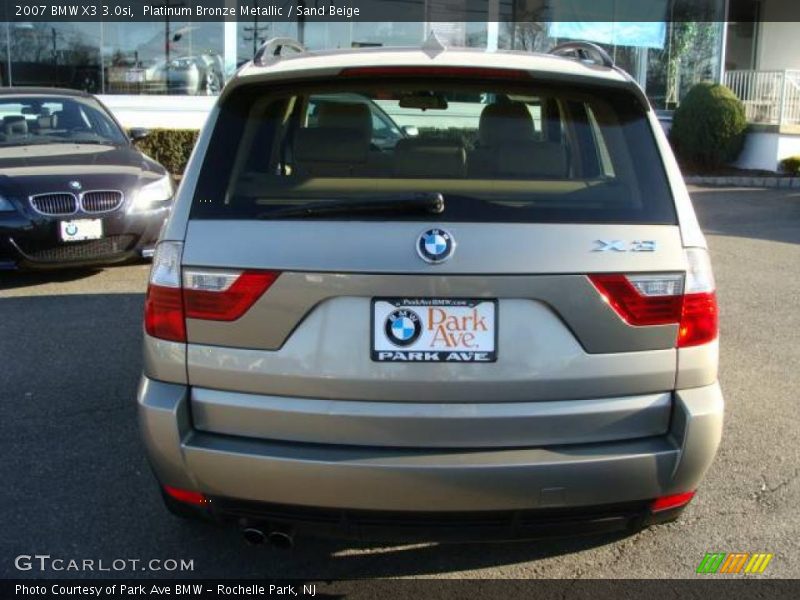 Platinum Bronze Metallic / Sand Beige 2007 BMW X3 3.0si