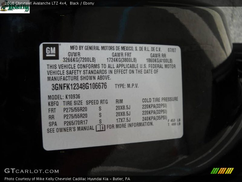 Black / Ebony 2008 Chevrolet Avalanche LTZ 4x4