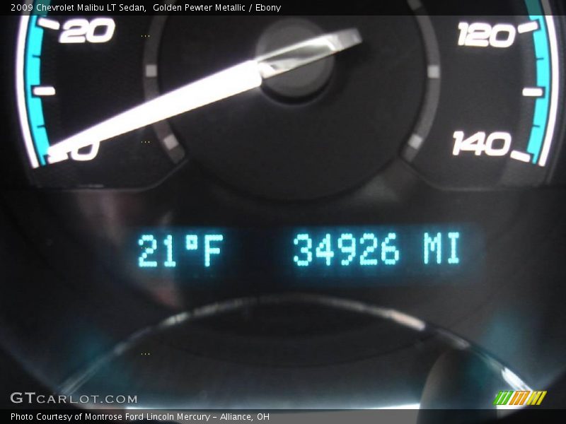 Golden Pewter Metallic / Ebony 2009 Chevrolet Malibu LT Sedan