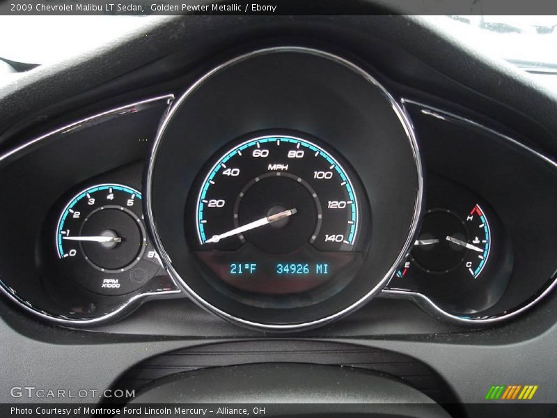 Golden Pewter Metallic / Ebony 2009 Chevrolet Malibu LT Sedan