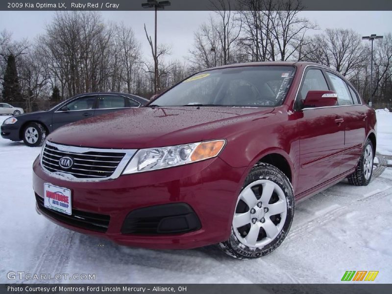 Ruby Red / Gray 2009 Kia Optima LX